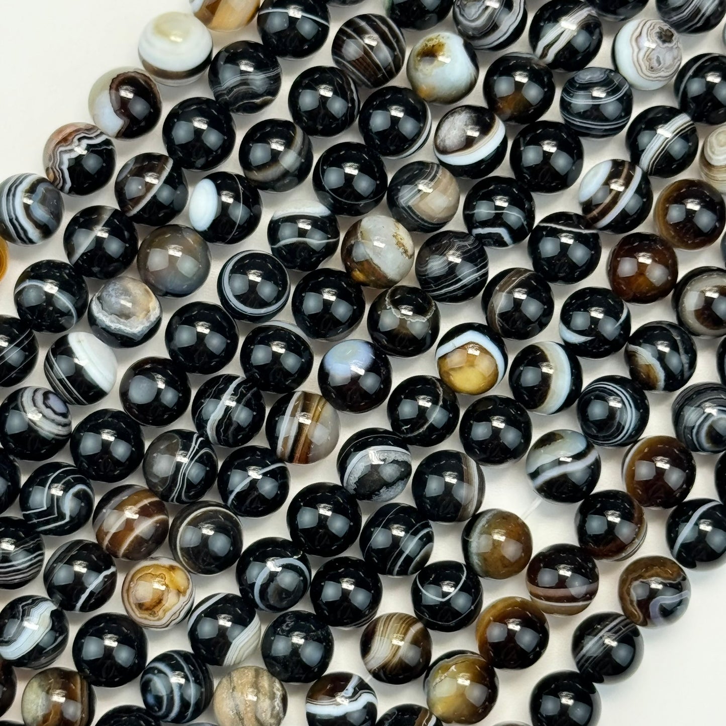 Banded Agate Polished Round Beads image 3
