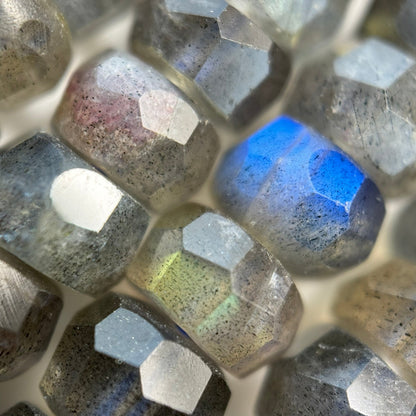 Labradorite Single Cut Faceted Rondelle Beads (High Quality) image 13