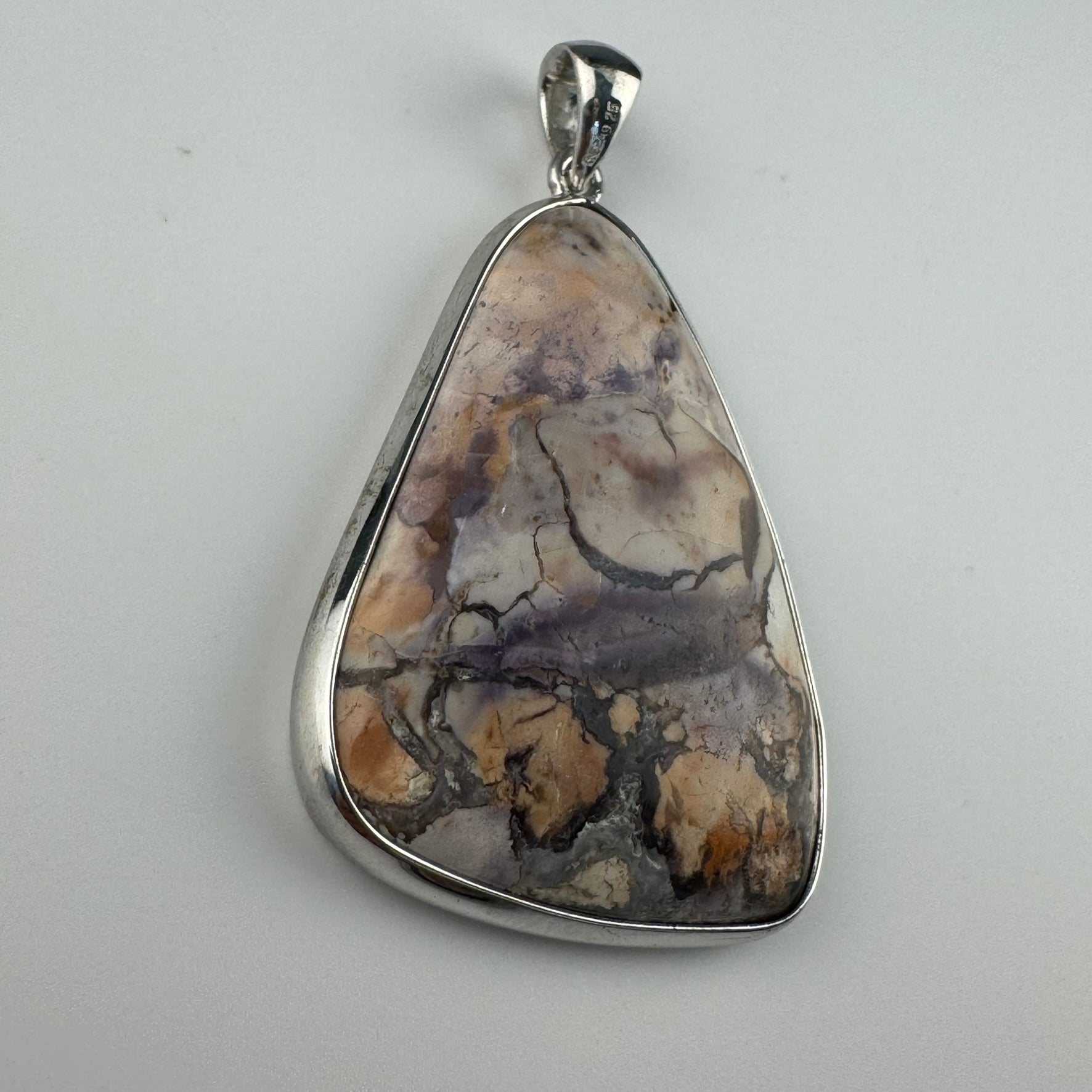 Double-Sided Tiffany Stone 925 Sterling Silver Pendant (Polished Both Sides) image 6