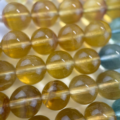 Rainbow Fluorite AAA Polished  Round Beads image 2