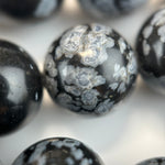Snowflake Obsidian Polished Round Beads image 3