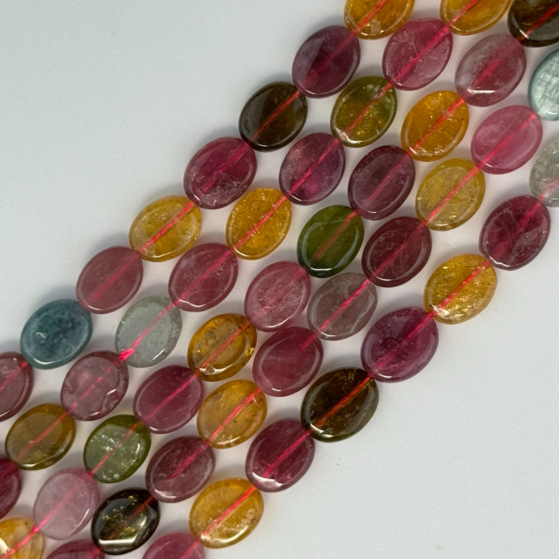 Tourmaline Flat Oval Beads