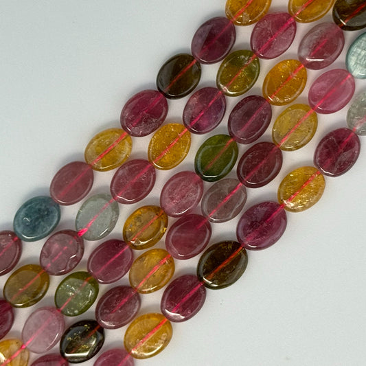 Tourmaline Flat Oval Beads