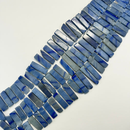 Blue Quartz Polished Blade Beads
