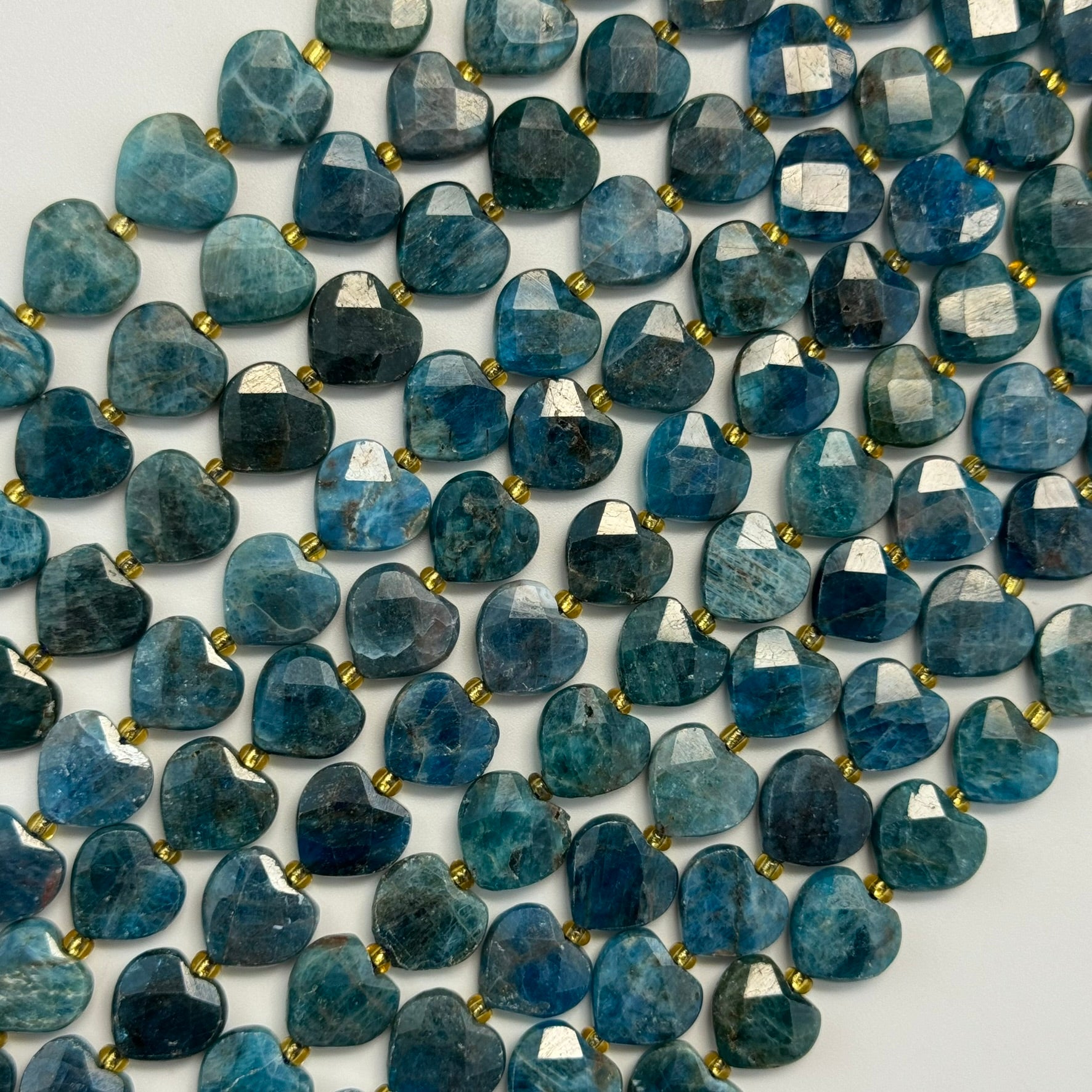 Blue Apatite Faceted Heart Shaped Beads image 2