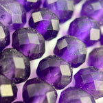 Faceted Amethyst Rondelle Beads (6x4mm) image 1