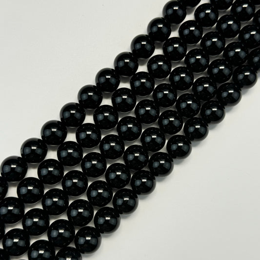 Morion Polished Round Beads