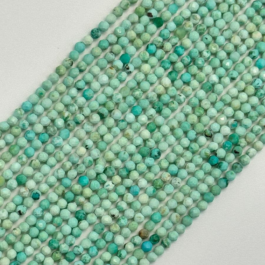 Peruvian Turquoise Faceted Round Beads image 0
