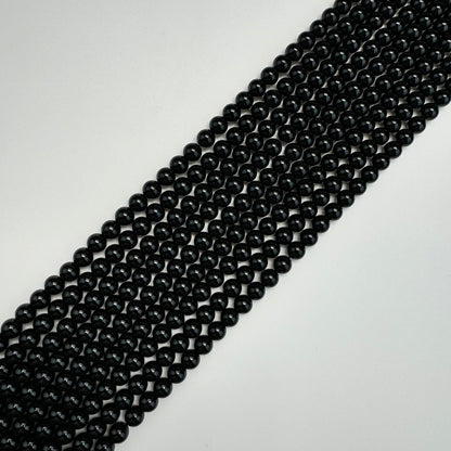 Black Tourmaline Polished  Round Beads image 5