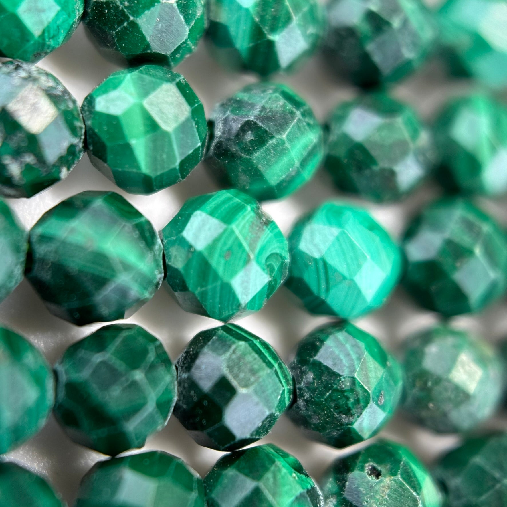 Malachite Faceted Round Beads (4mm) image 2