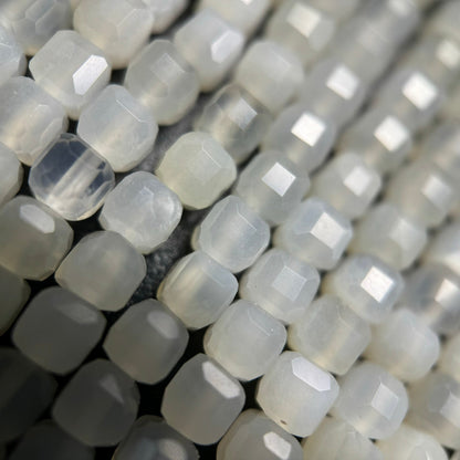 White Moonstone Square Beads image 5