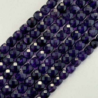 Amethyst Faceted Square Beads image 0