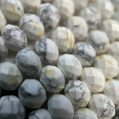 Howlite Faceted Rondelle Beads image 3
