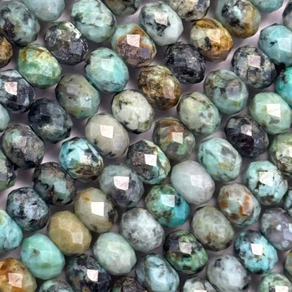 African Turquoise (Jasper) Faceted Rondelle Beads image 4