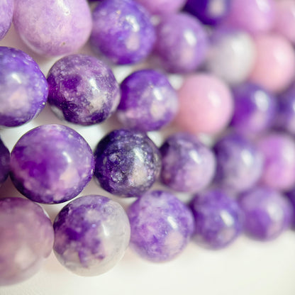 Lepidolite A Polished  Round Beads image 1