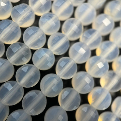 White Agate Lentils Beads image 4