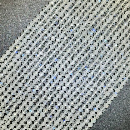 Rainbow Moonstone Faceted Round Beads - AAA Quality image 0