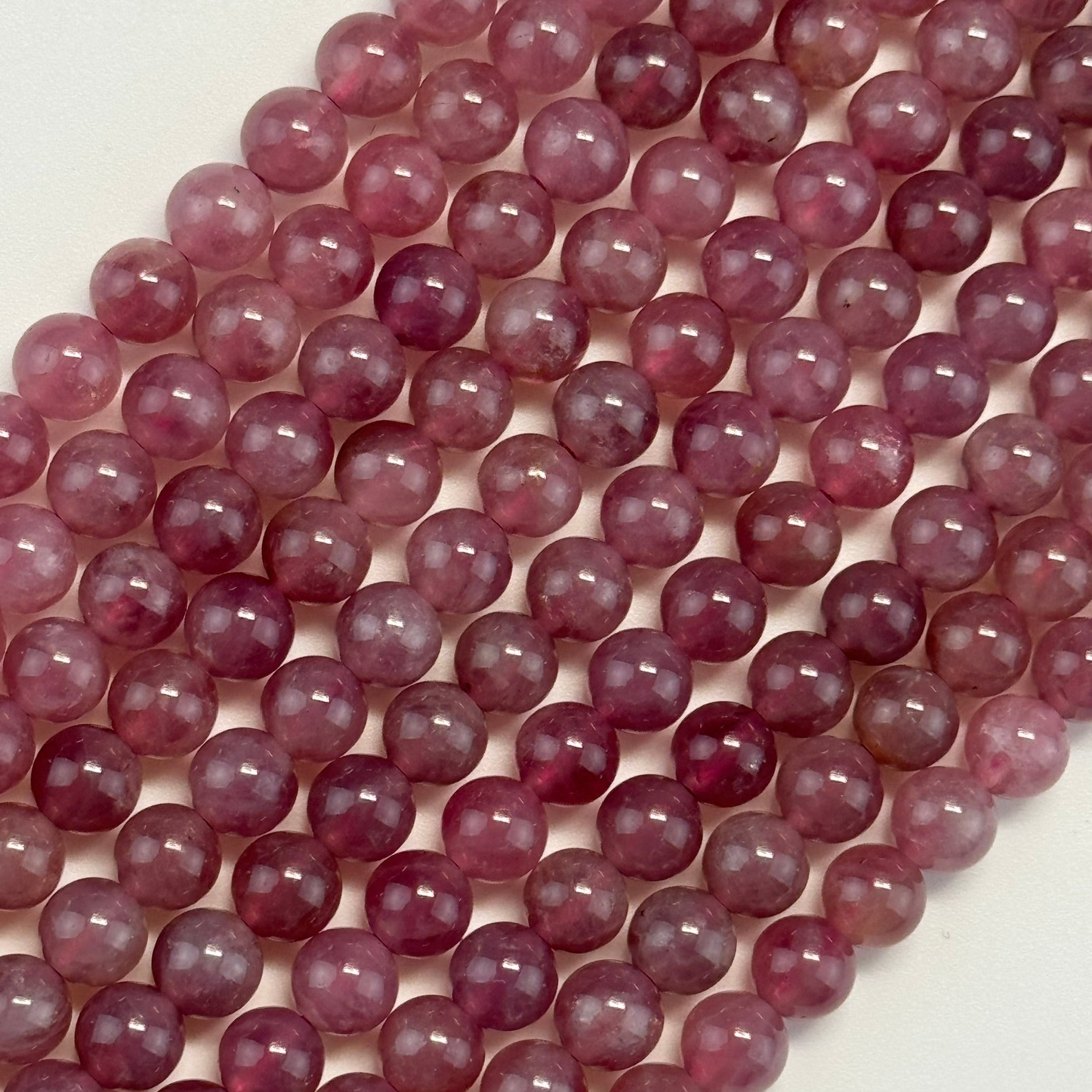 Purple Rose Quartz Polished Round Beads with Star image 9