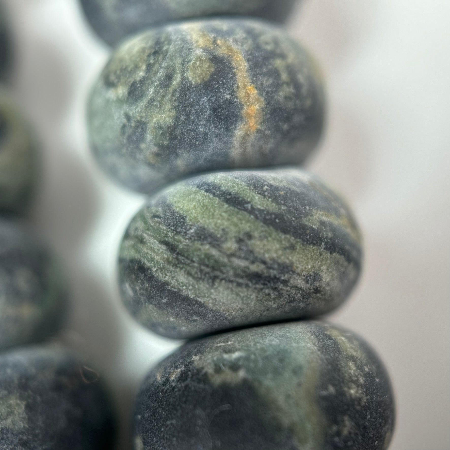 Kambaba Jasper Frosted Rondelle Beads image 4
