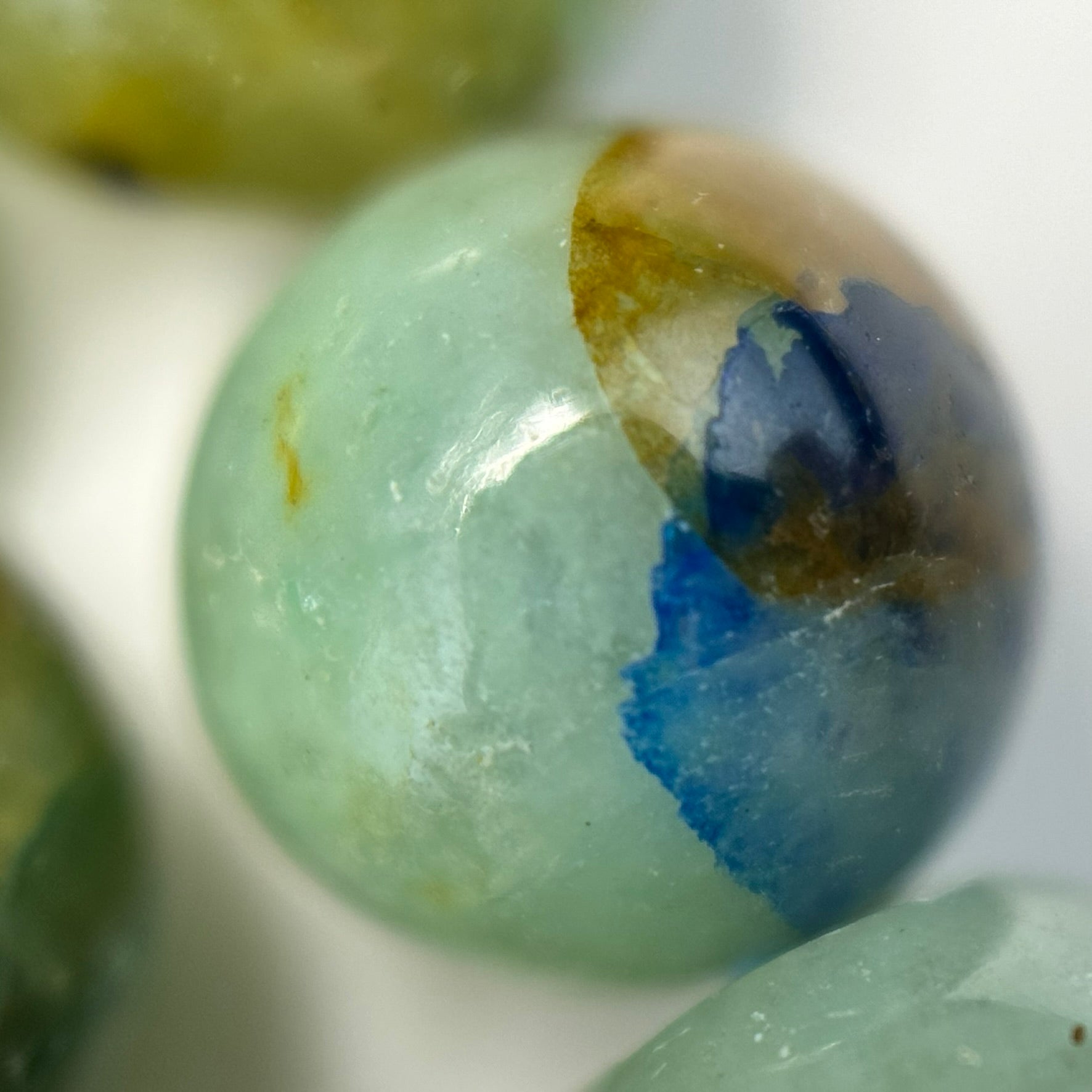 Azurite and Chrysocolla Polished Round Beads  - A Quality image 2