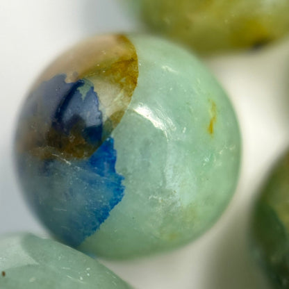 Azurite and Chrysocolla Polished Round Beads  - A Quality image 2