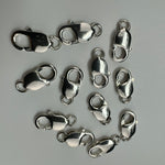 925 Sterling Silver Oblong Lobster Clasp Open Jump Ring 18mm - (Each) image 3