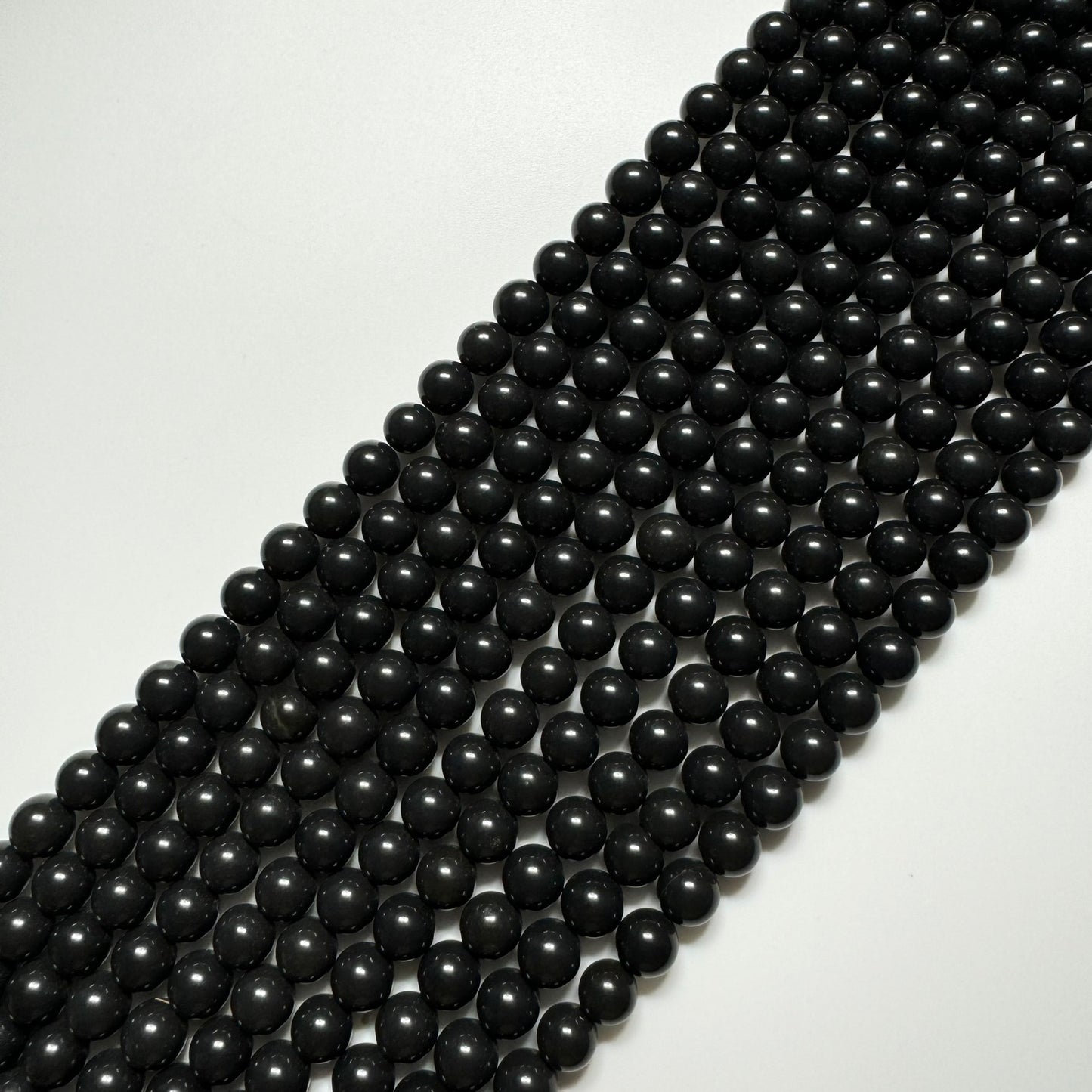 Black Mica Polished Round Beads image 5