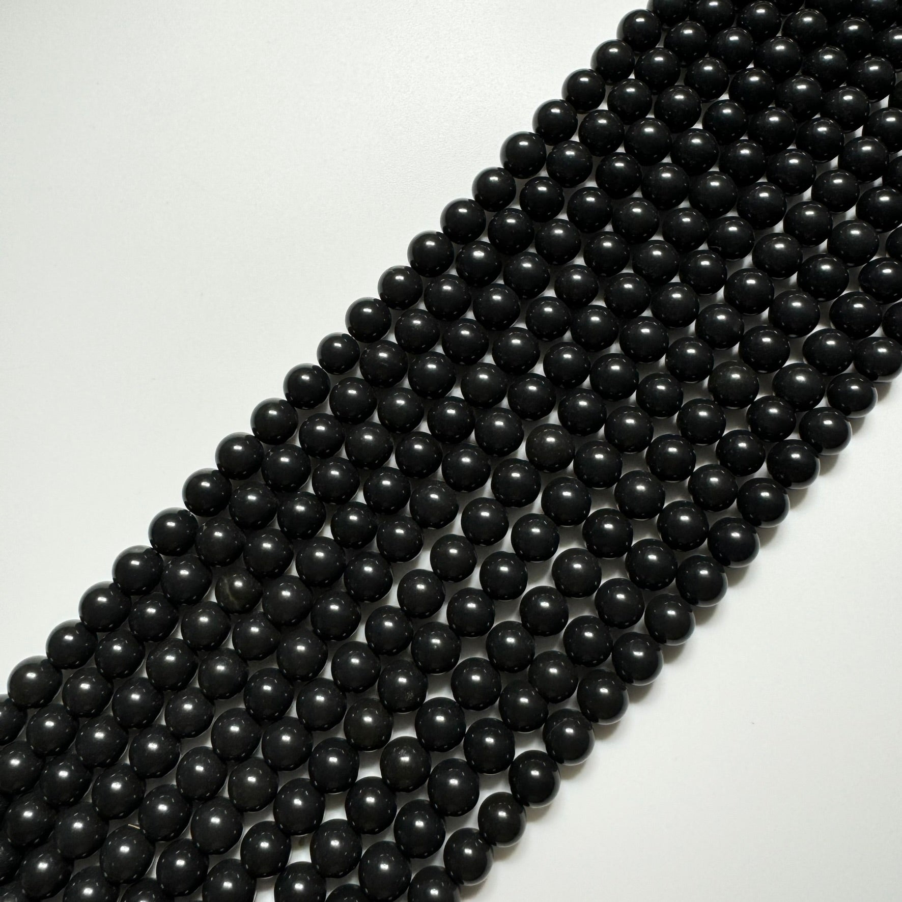 Black Mica Polished Round Beads image 5
