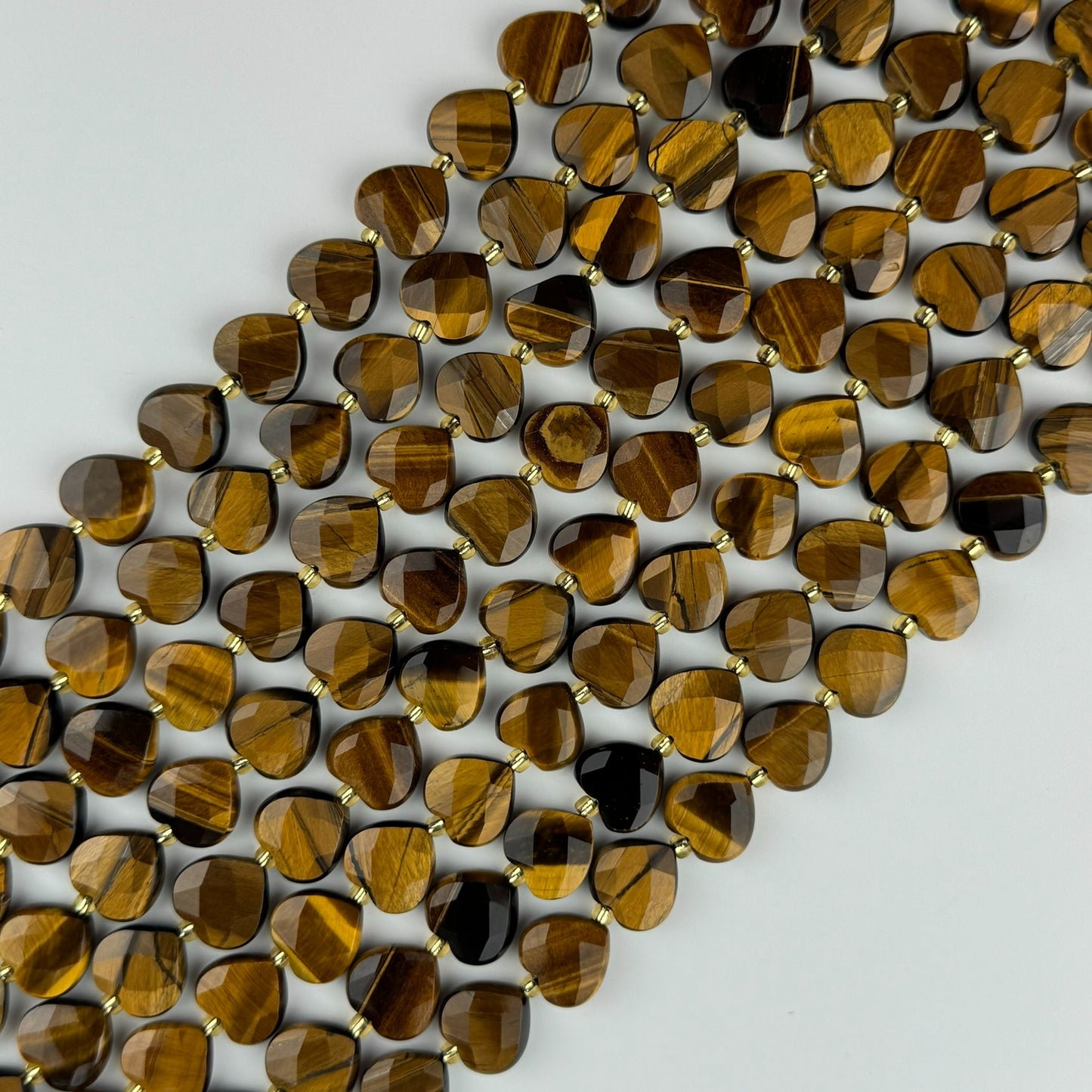 Tiger's Eye Faceted Heart 12ÃƒÆ’Ã†â€™Ãƒâ€ Ã¢â‚¬â„¢ÃƒÆ’Ã‚Â¢ÃƒÂ¢Ã¢â‚¬Å¡Ã‚Â¬ÃƒÂ¢Ã¢â€šÂ¬Ã‚Â12 mm Beads image 0