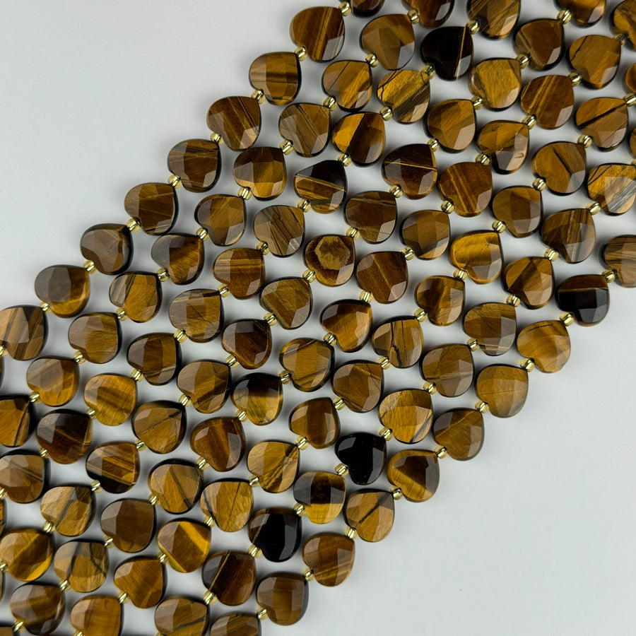 Tiger's Eye Faceted Heart 12ÃƒÆ’Ã†â€™Ãƒâ€ Ã¢â‚¬â„¢ÃƒÆ’Ã‚Â¢ÃƒÂ¢Ã¢â‚¬Å¡Ã‚Â¬ÃƒÂ¢Ã¢â€šÂ¬Ã‚Â12 mm Beads image 0