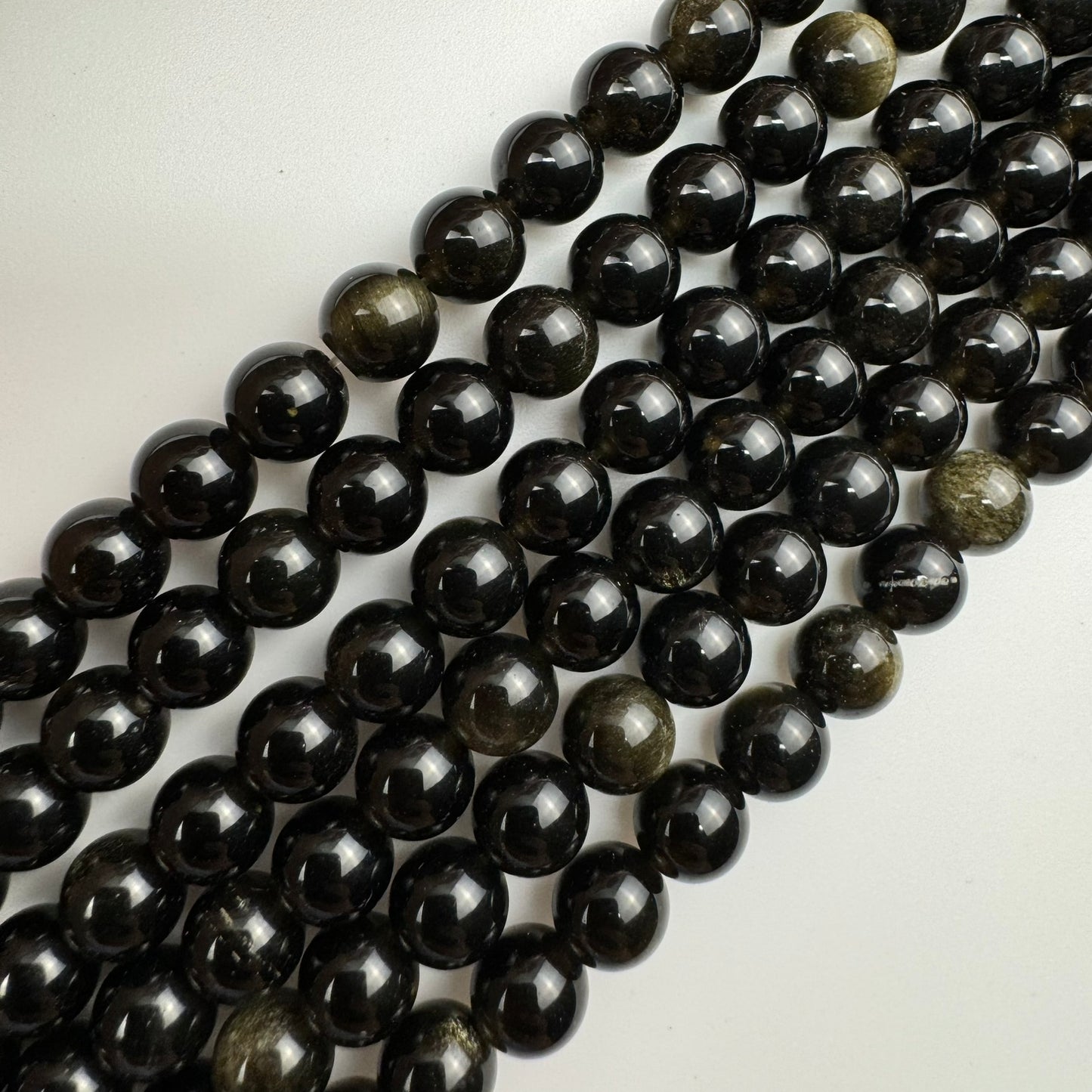 Gold Sheen Obsidian Polished  Round Beads image 0