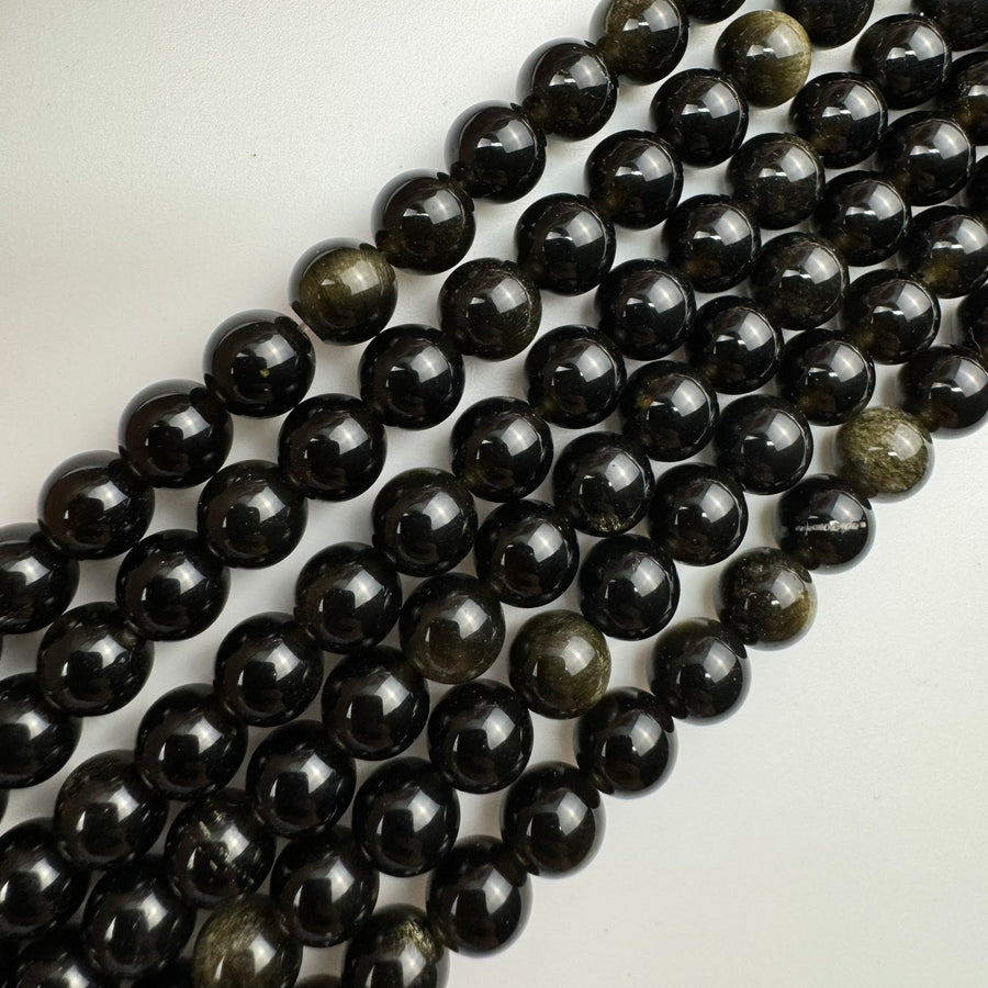 Gold Sheen Obsidian Polished  Round Beads image 0