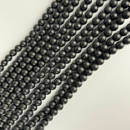 Black Onyx Matte Round Beads image 5