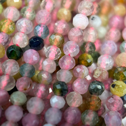 Multicolor Tourmaline Faceted Round Beads image 2