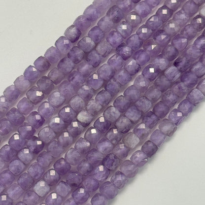 Lavender Amethyst Faceted Square Beads image 0