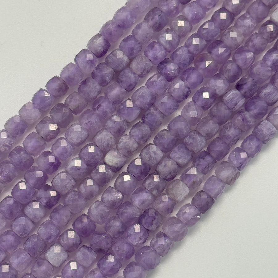 Lavender Amethyst Faceted Square Beads image 0