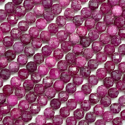 Glass Filled Ruby Faceted Round Beads image 5