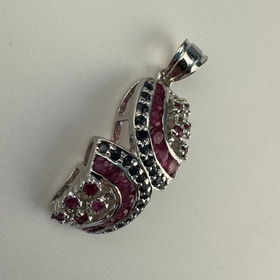 Ruby Sapphire Pendant in 925 Sterling Silver image 0