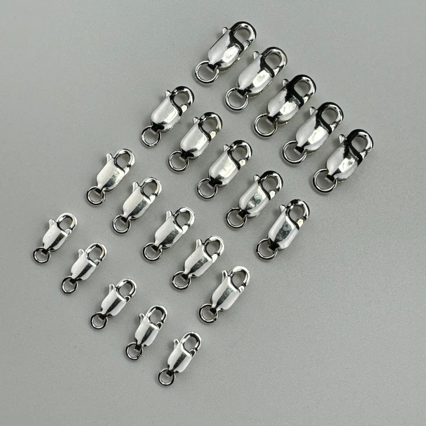 925 Sterling Silver Oblong Lobster Clasp Close Jump Ring (5/pkg) image 5