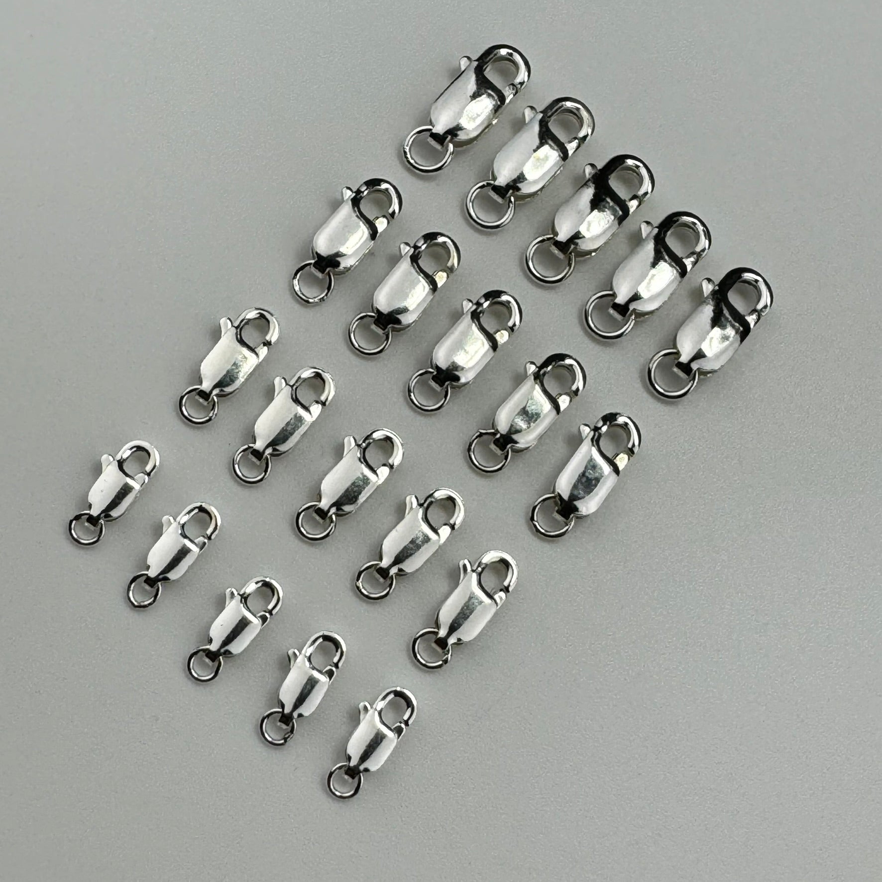 925 Sterling Silver Oblong Lobster Clasp Close Jump Ring (5/pkg) image 5