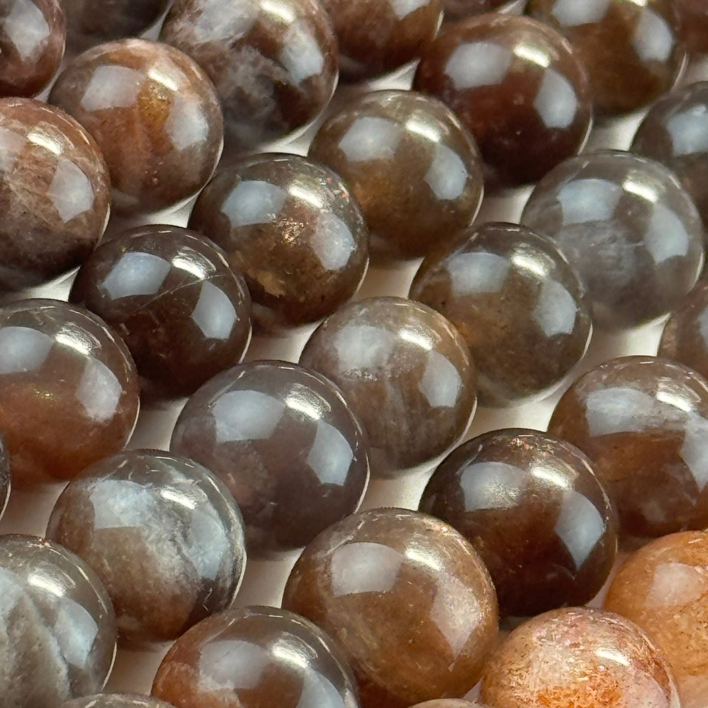 Chocolate Sunstone Polished Round Beads image 2