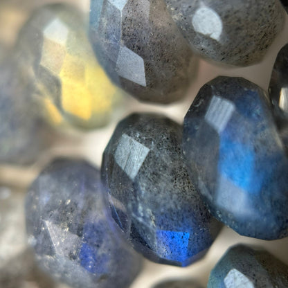 Faceted Labradorite Rondelle Beads - AAA Quality image 1