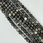 Black Network Jasper Polished Round Beads image 6
