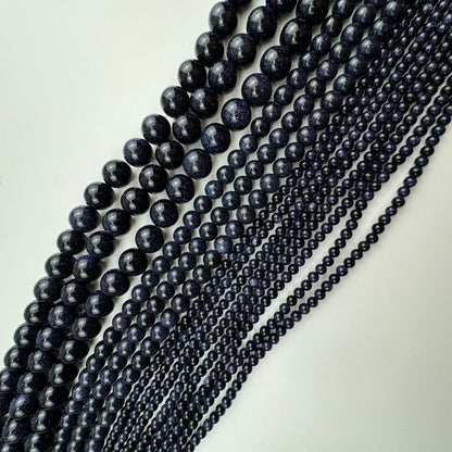 Blue Sandstone Polished Round Beads image 2