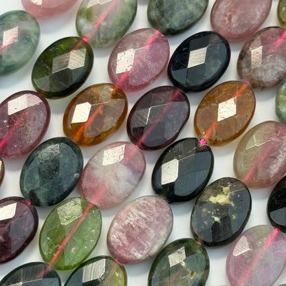 Tourmaline Faceted Oval Beads - (AA Quality)
