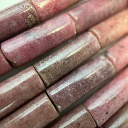 Rhodonite Cylinder Beads image 1