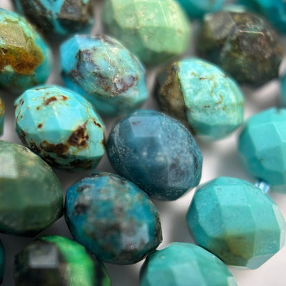 Turquoise Faceted Rondelle Beads (AA Quality) image 1