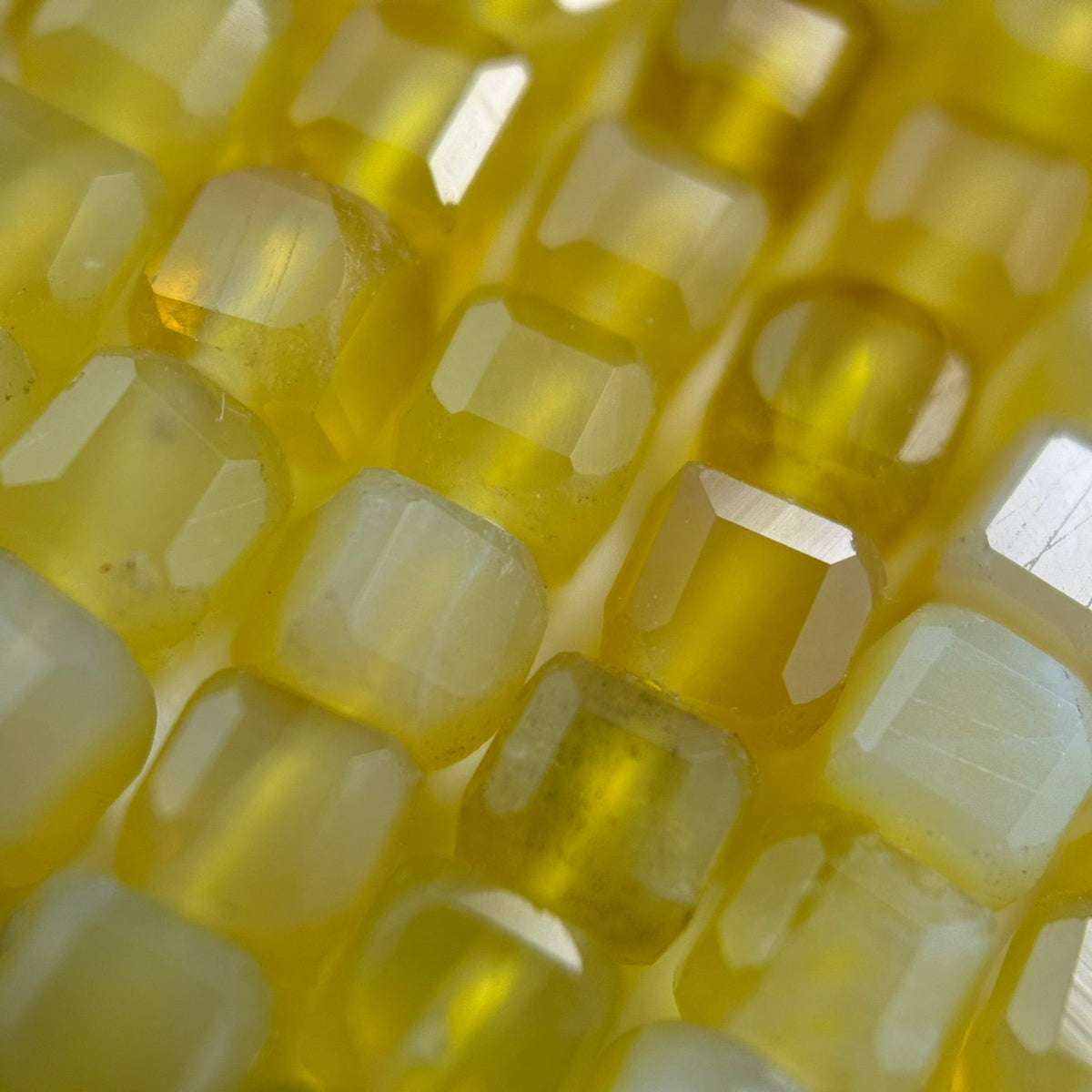 Yellow Opal Square Beads image 1