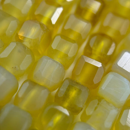 Yellow Opal Square Beads image 1