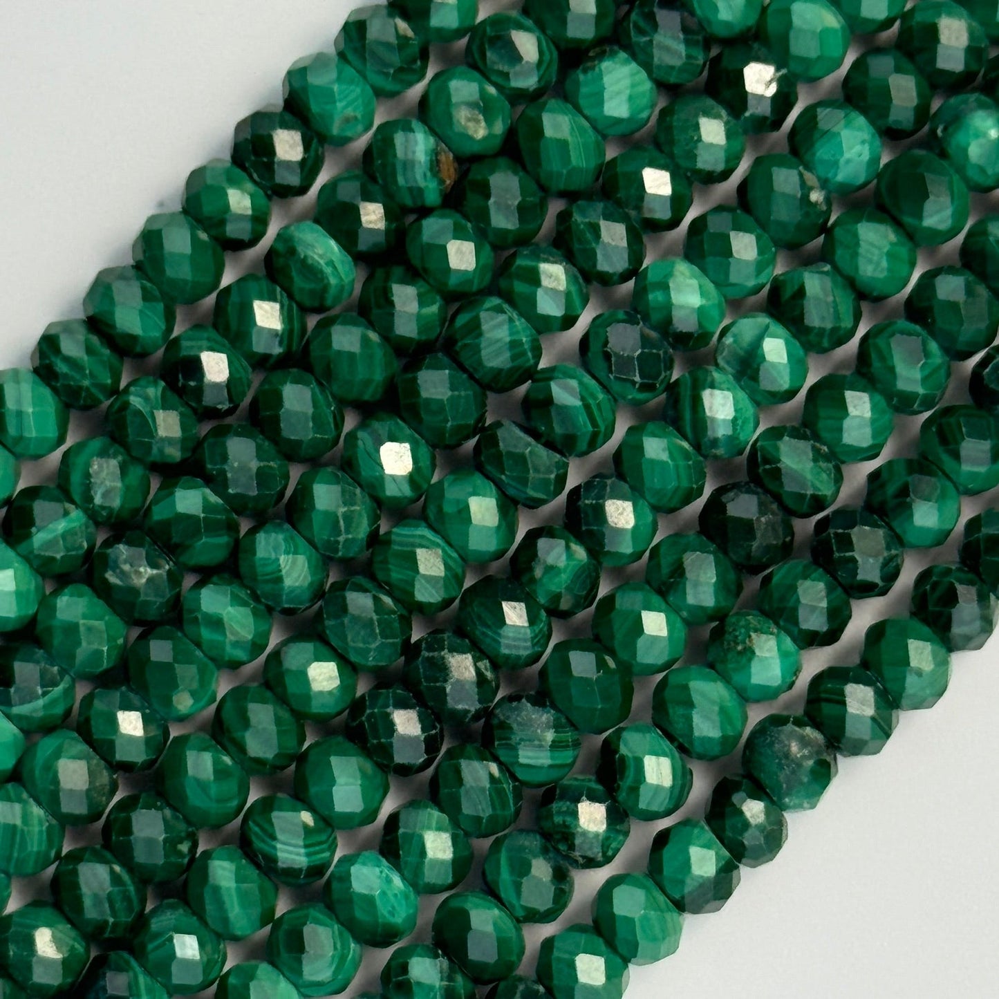 Malachite Faceted Rondelle Beads image 1